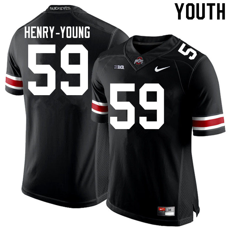 Ohio State Buckeyes Darrion Henry-Young Youth #59 Black Authentic Stitched College Football Jersey